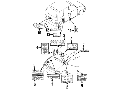 1998 Mazda MPV Information Labels