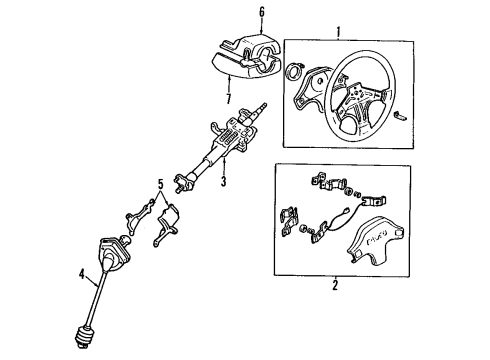 1998 Mazda MPV Steering Column & Wheel, Steering Gear & Linkage
