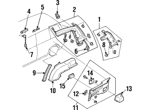 1998 Mazda MPV Interior Trim - Quarter Panels