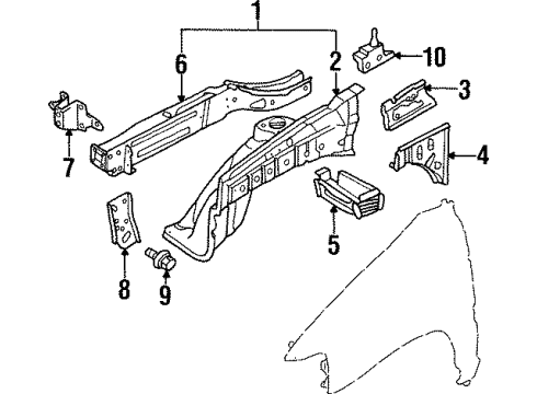 1998 Mazda MPV Structural Components & Rails