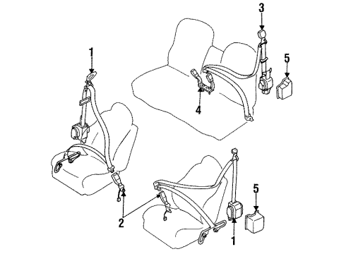 1996 Mazda MX-6 Lap & Shoulder Belt Diagram for GD1M5769000