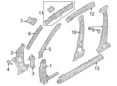 2024 Mazda CX-50 Center Pillar & Rocker, Front Pillar
