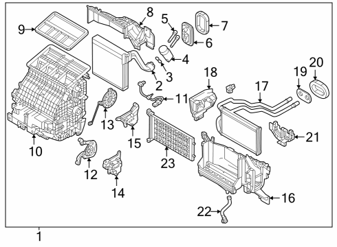2023 Mazda CX-50 A/C Evaporator & Heater Components Diagram 2