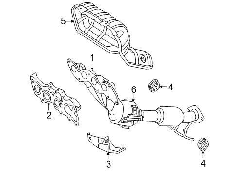 Mazda LF13-20-50XK Exhaust Manifold Mazda LF13-20-50XK Exhaust Manifold