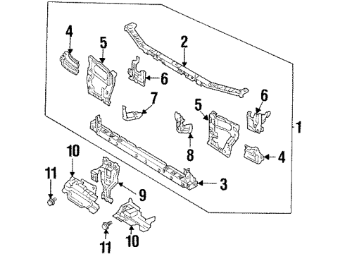 Mazda GA2K-53-100W Radiator Support GA2K-53-100W Mazda Radiator Support