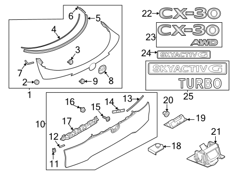 Mazda DGH9-50-810A-2V Garnish, Lift Gate Mazda DGH9-50-810A-2V Garnish, Lift Gate