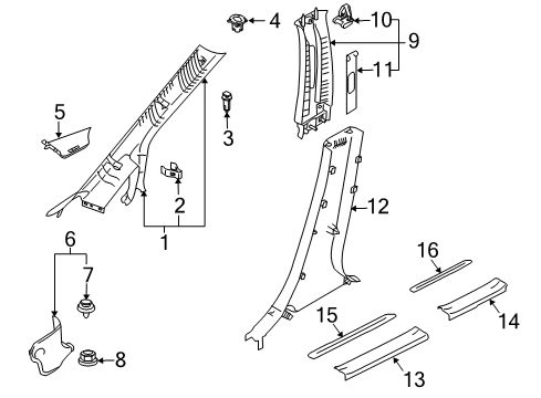 Mazda EG21-68-AD5 Upper Center Pillar Trim Grommet EG21-68-AD5 Mazda Upper Center Pillar Trim Grommet