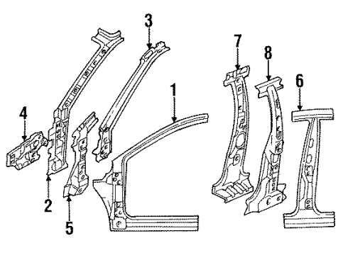 Mazda BC1D-70-24X Hinge Pillar BC1D-70-24X Mazda Hinge Pillar