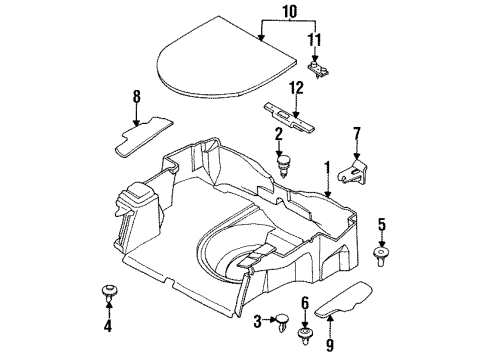 Mazda S083-68-865A-09 Trunk Mat Retainer S083-68-865A-09 Mazda Trunk Mat Retainer