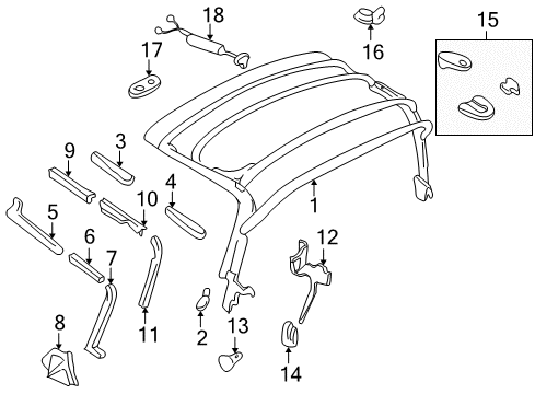 Mazda NA01-R1-491 Weatherstrip Grommet