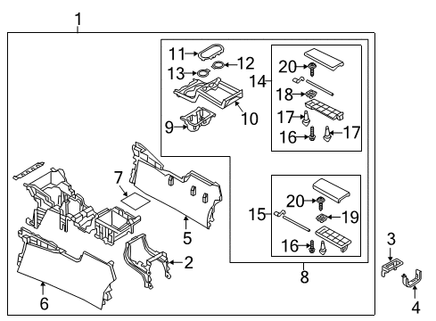 Mazda TK52-64-420L-06 Console, Rear