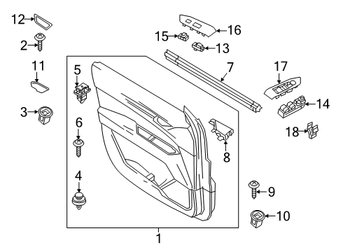 Mazda KD7V-68-450E-02 Trim(Left), Door