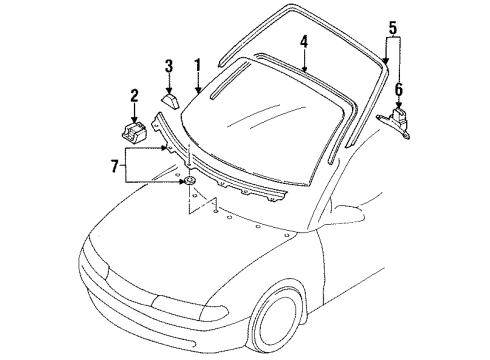 GD1E63900A Mazda Glass