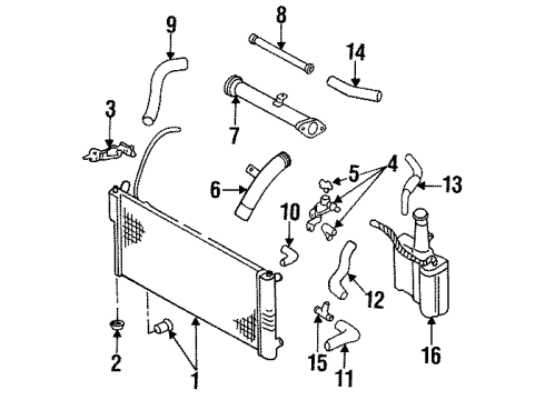Mazda FS25-15-250B Radiator Assembly Upper Bracket