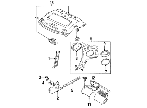 Mazda FD01-68-352 Kick Panel Trim Lower Bracket