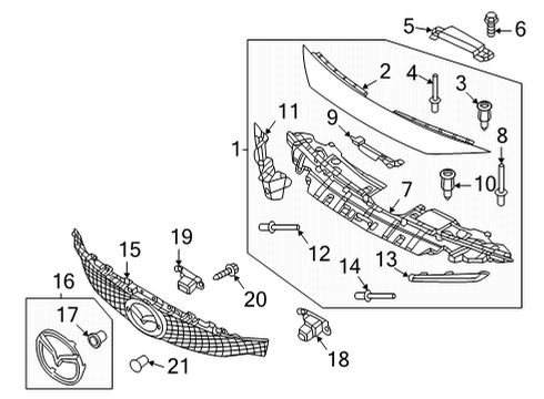 Mazda DN4F-50-7E0F-33 GRILLE,RADIATOR-UPP. Mazda DN4F-50-7E0F-33 GRILLE,RADIATOR-UPP.