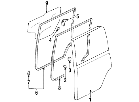 Mazda LB82-72-760J Door Weatherstrip LB82-72-760J Mazda Door Weatherstrip