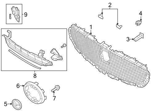 Mazda DGH9-50-721A Bracket(C), Grille Mazda DGH9-50-721A Bracket(C), Grille