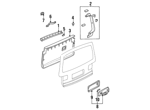 Mazda LC11-68-960A-09 Lift Gate Trim LC11-68-960A-09 Mazda Lift Gate Trim