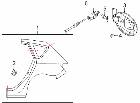 Mazda BP4K-56-880E Release Cable