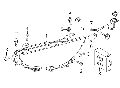 Mazda KA0G-51-041J Composite Headlamp KA0G-51-041J Mazda Composite Headlamp