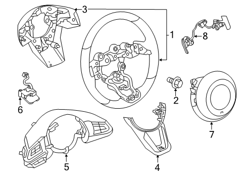 Mazda K131-32-983A-02 COVER,HUB-STEERING WHEEL