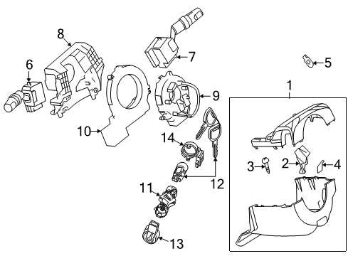 Mazda BAY9-76-14XA Ignition Lock Cylinder