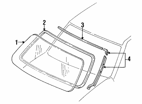 Mazda FB03-63-901E Windshield