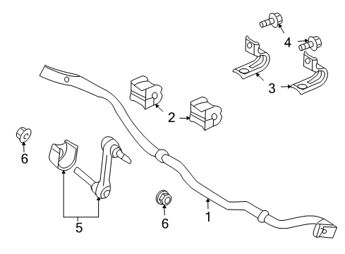 2011 Mazda Tribute Stabilizer Bar & Components Diagram