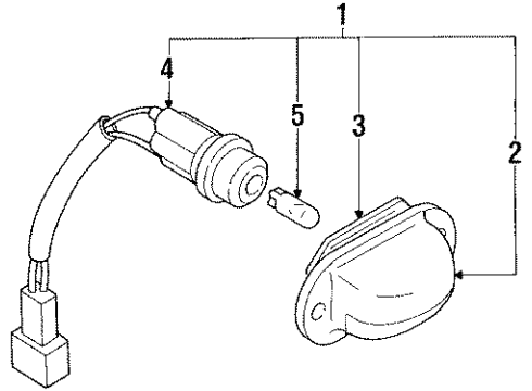 1989 Mazda MX-6 License Lamps Diagram