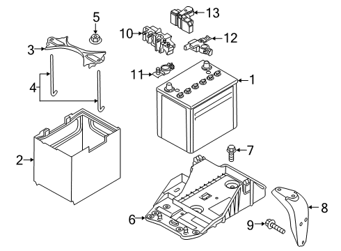 2020 Mazda 6 Battery Tray Diagram for TK78-56-040
