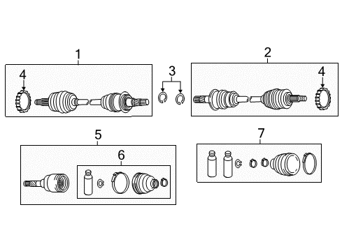 2007 Mazda CX-7 Drive Axles - Rear Diagram