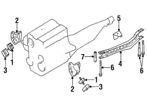 1991 Mazda Miata Engine & Trans Mounting Diagram