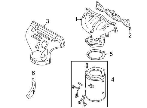 2000 Mazda Protege Exhaust Manifold Diagram