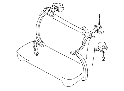 1995 Mazda MX-3 Seat Belt - Body Diagram 2