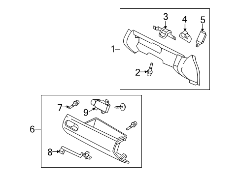 2008 Mazda CX-7 Glove Box Assembly Diagram for EG21-64-030G-34