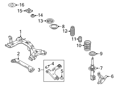 2010 Mazda Tribute Front Suspension Components Diagram