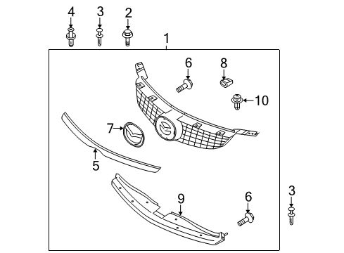 2007 Mazda CX-9 Grille & Components Diagram