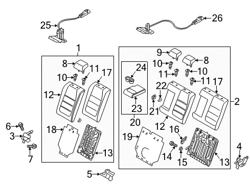 2015 Mazda 3 Rear Seat Components Diagram