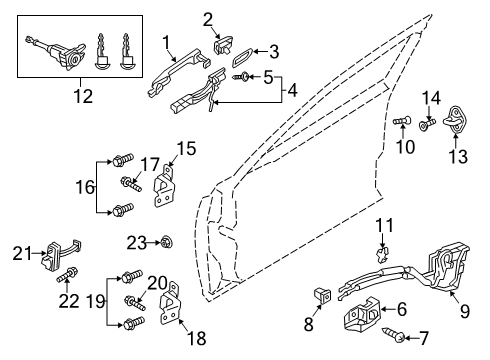 2018 Mazda 6 Front Door - Lock & Hardware Diagram