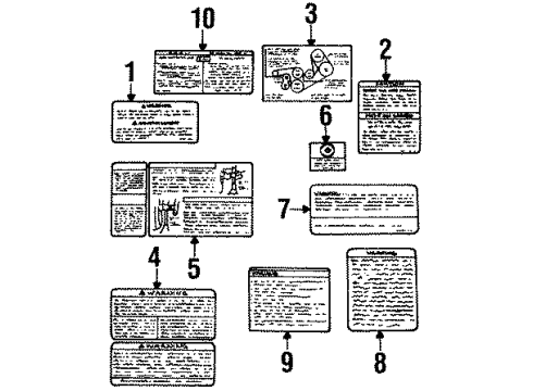 1996 Mazda B2300 Label Diagram for ZZM0-69-057