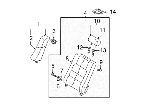 2007 Mazda 6 Rear Seat Components