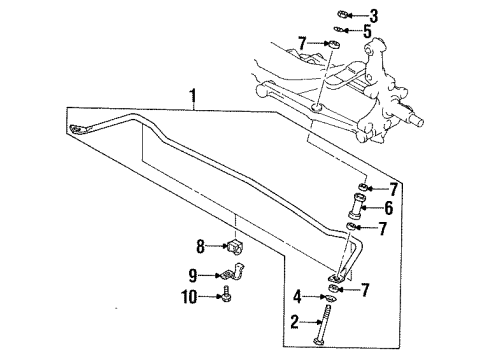 1990 Mazda 323 Stabilizer Bar & Components Diagram
