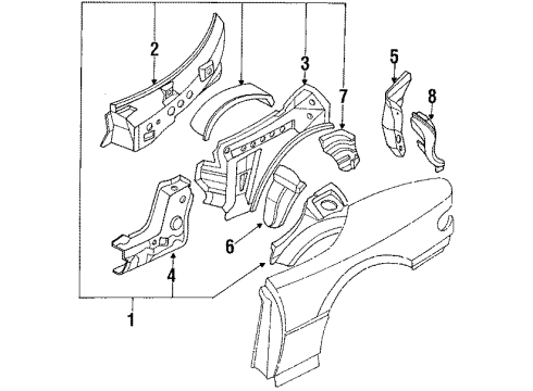 1991 Mazda Miata Inner Components - Quarter Panel