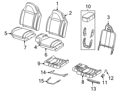 1998 Mazda B3000 Front Seat Components Diagram 2