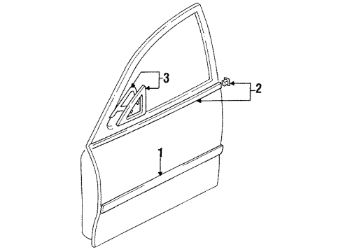 1993 Mazda 626 Exterior Trim - Front Door Diagram