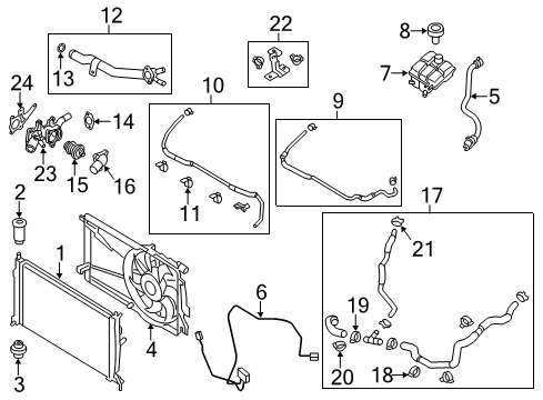 2013 Mazda 3 Radiator & Components Diagram