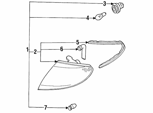 1993 Mazda MX-6 Park & Signal Lamps Diagram