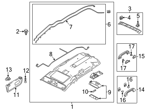 2012 Mazda 5 Interior Trim - Roof Diagram