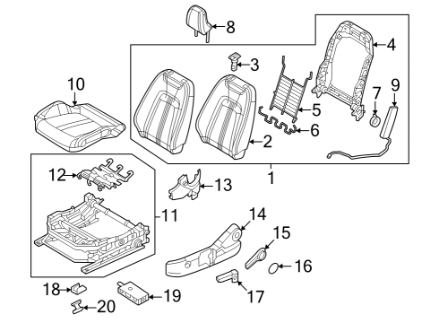 2023 Mazda MX-30 EV Driver Seat Components Diagram